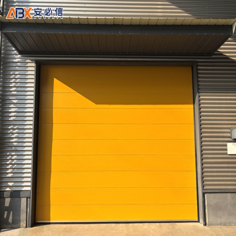 安必信｜工业提升门滑升门｜钢质铝合金铝板分节分段翻版上排垂直高扬程升降门厂家